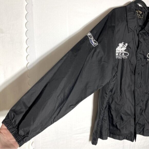 Vintage Roper Black Embroidered Snap Front Windbreaker XL - Picture 9 of 15